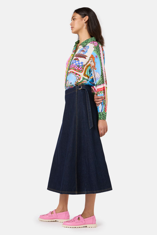 Gorman NZ - Garden Growers Denim WrapSkirt - indigo