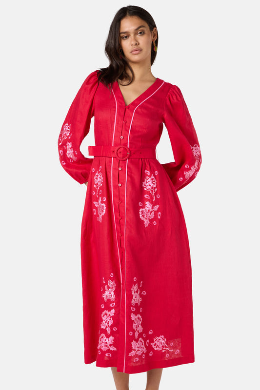 Gorman NZ - Ainslee Anglaise Dress - red