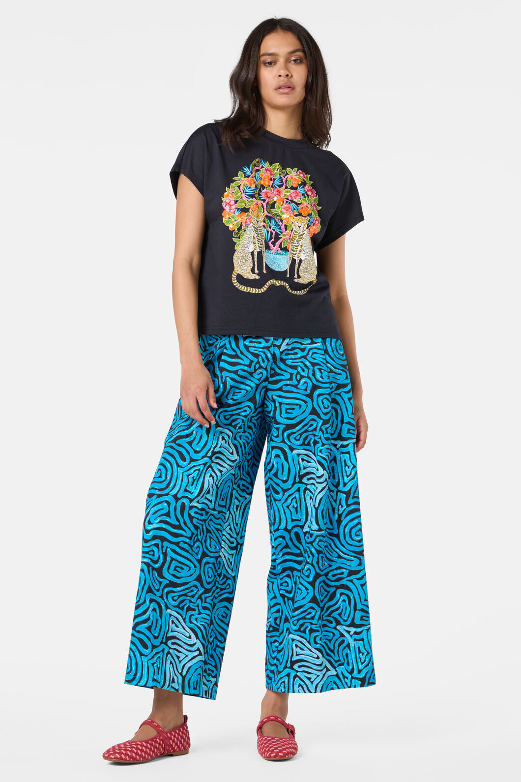 Gorman NZ - Plum Harvest Placement BoxyTee - black