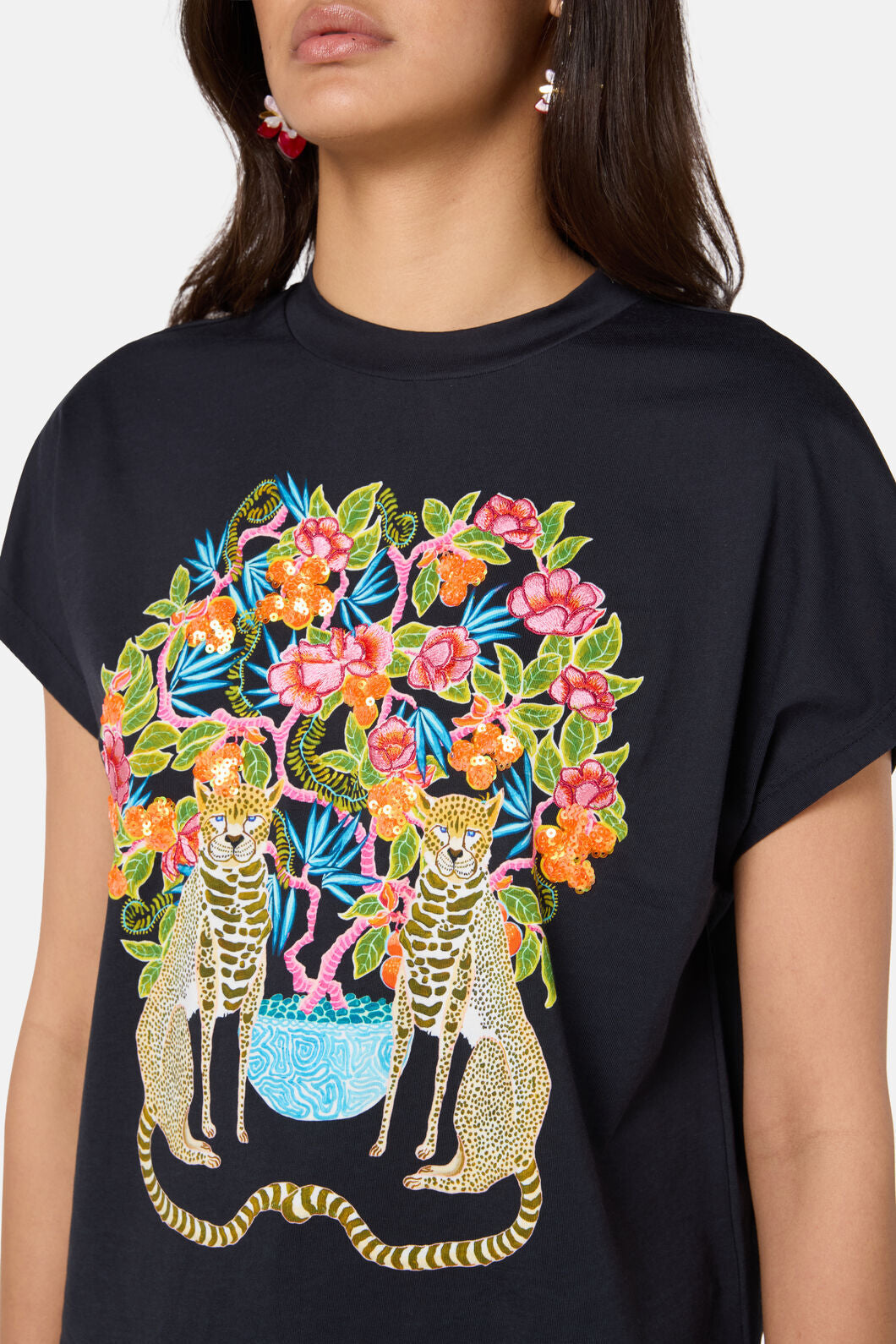 Gorman NZ - Plum Harvest Placement BoxyTee - black