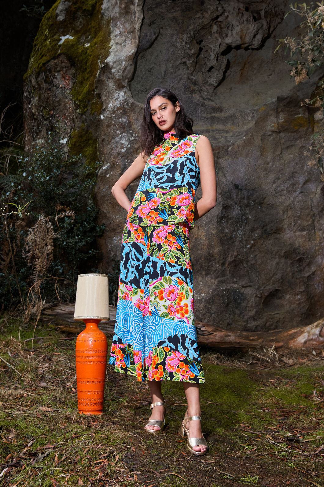 Gorman NZ - Plum Harvest Patchwork Skirt - print