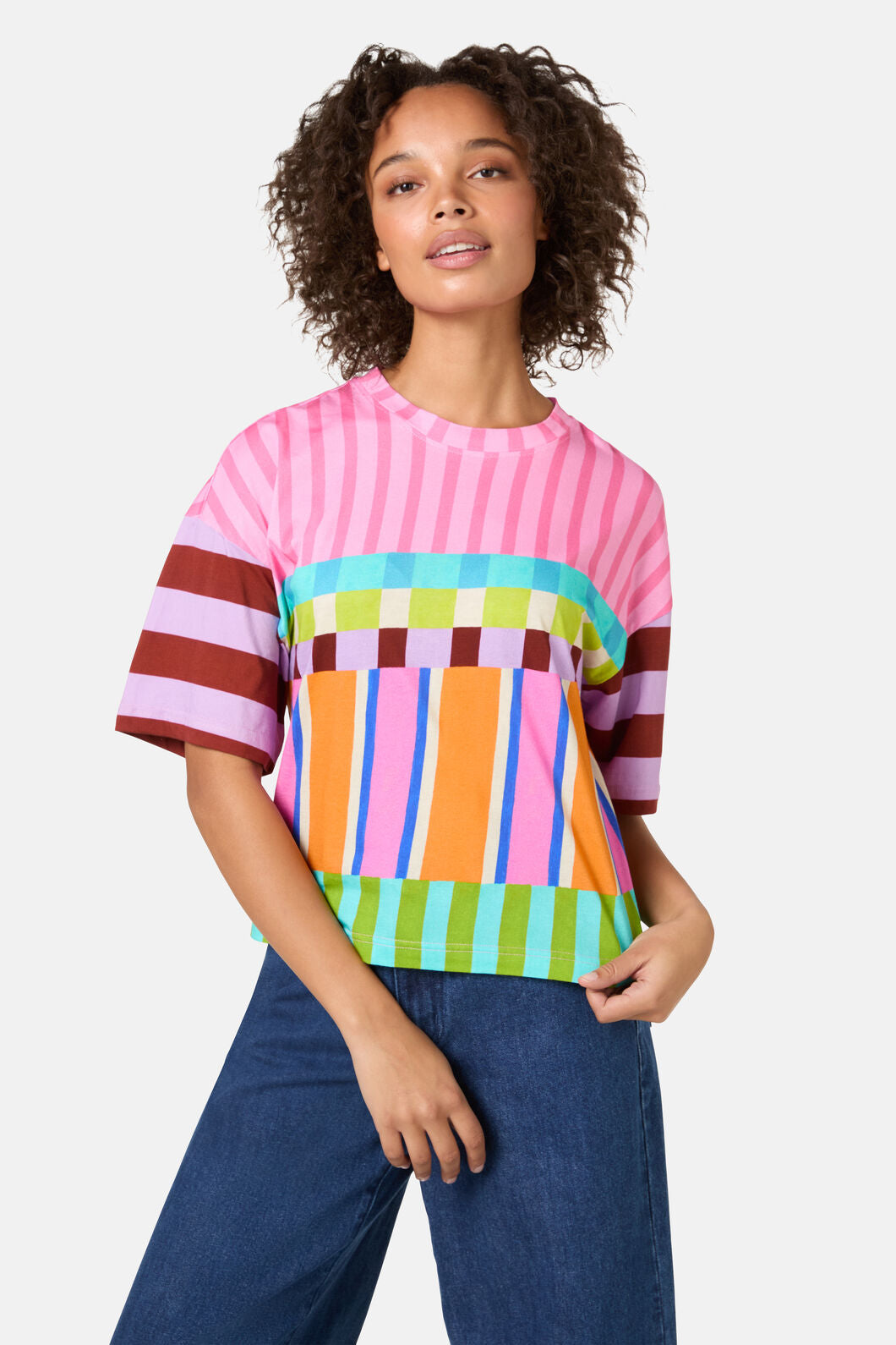 Gorman NZ - Holiday Stripe Relaxed Tee - print