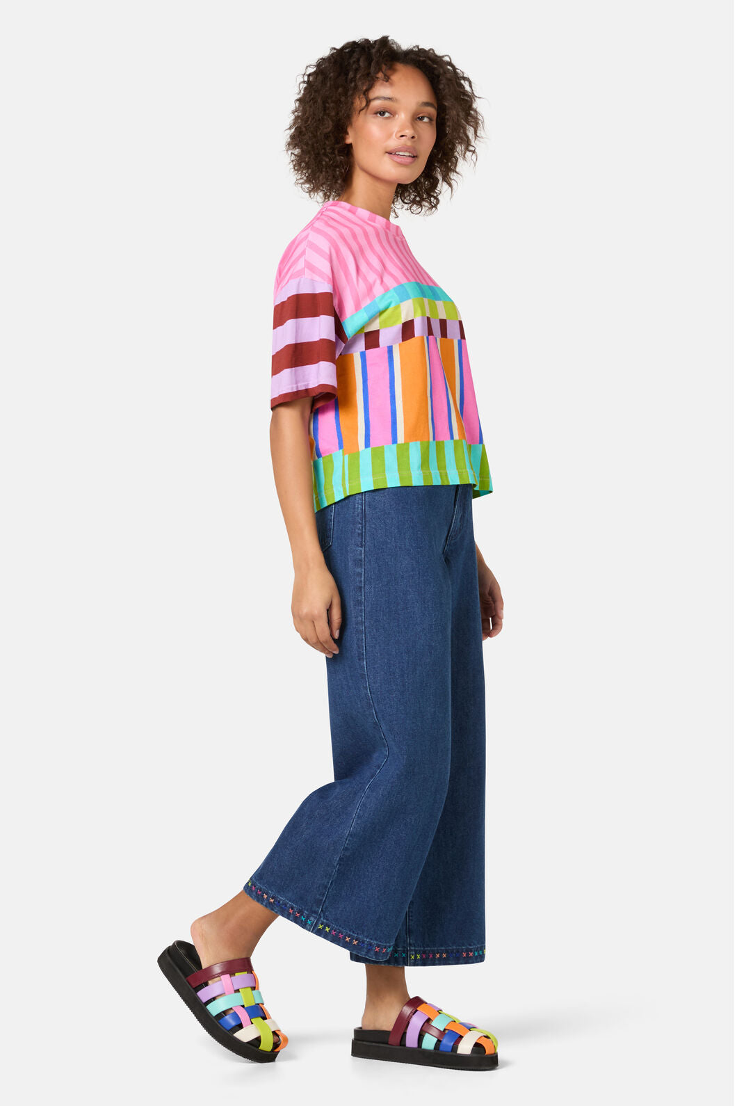 Gorman NZ - Holiday Stripe Relaxed Tee - print