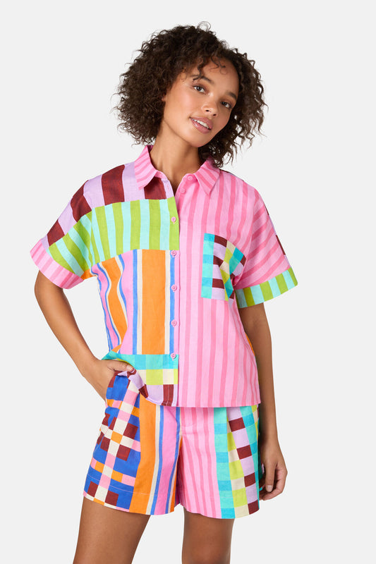 Gorman NZ - HOLIDAY STRIPE PRINT SHIRT - print