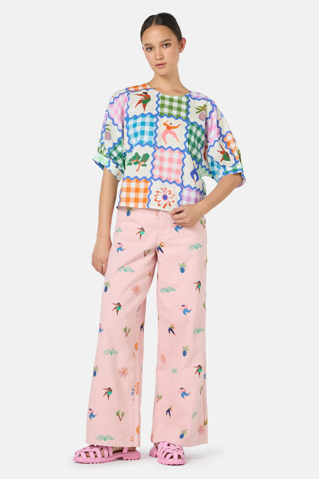 Gorman NZ - Hidden Paradise Patchwork Top - print