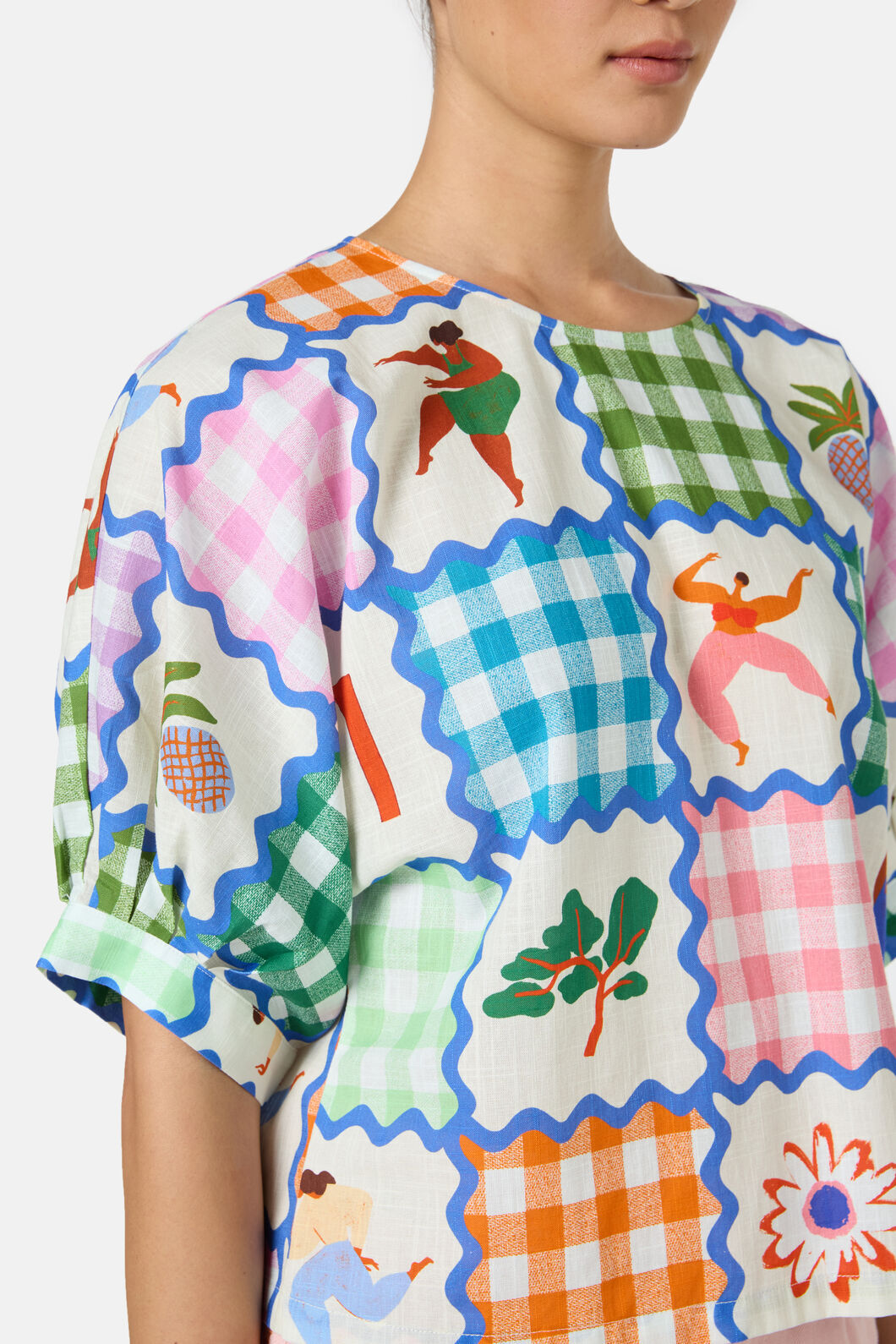Gorman NZ - Hidden Paradise Patchwork Top - print