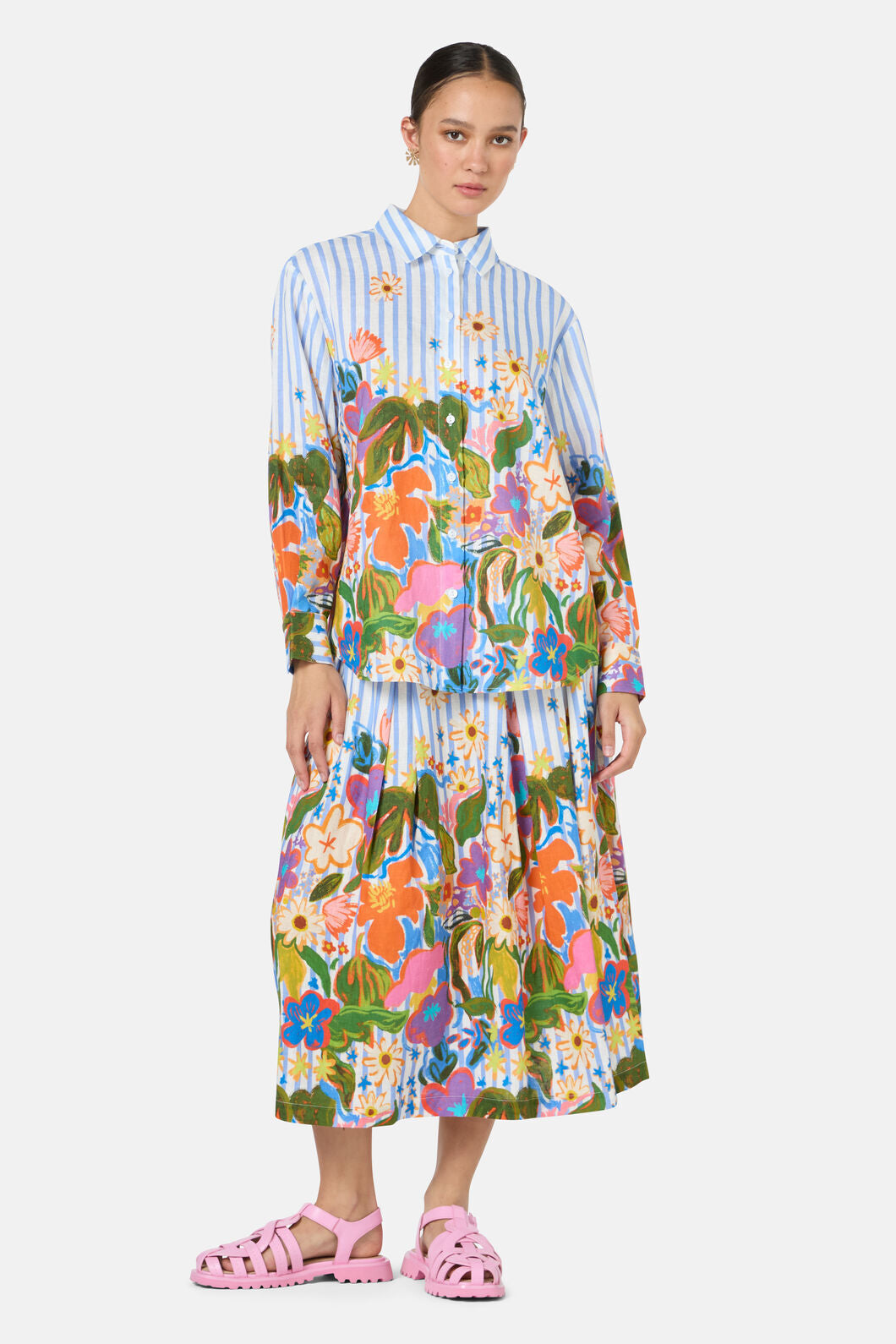 Gorman NZ - Midnight Garden Stripe Shirt - print