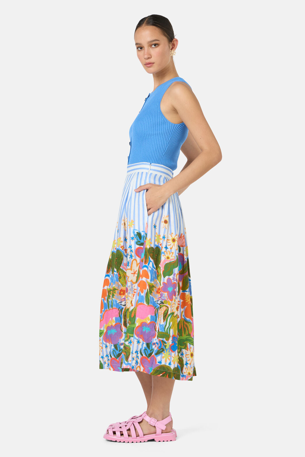 Gorman NZ - Midnight Garden Stripe Skirt - print