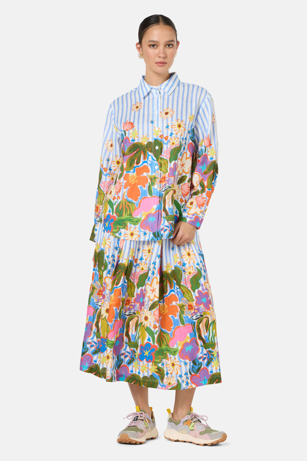 Gorman NZ - Midnight Garden Stripe Skirt - print