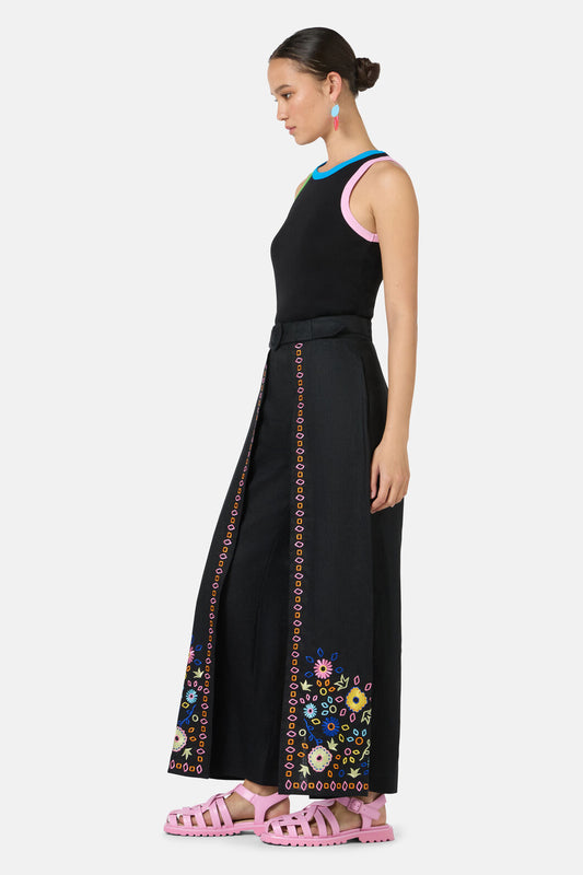 Gorman NZ - Tropic Pop Embroidered Pant - black