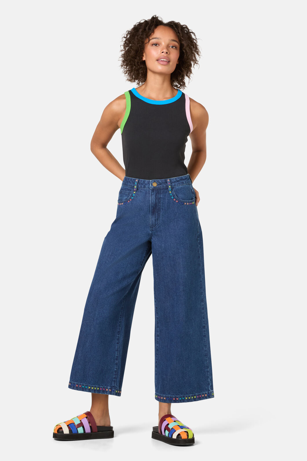 Gorman NZ - Atrium Embroidered Denim Culot - denim