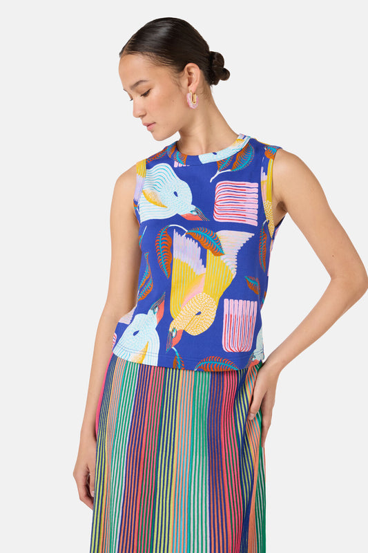 Gorman NZ - Past Lover Print Rib Tank - print