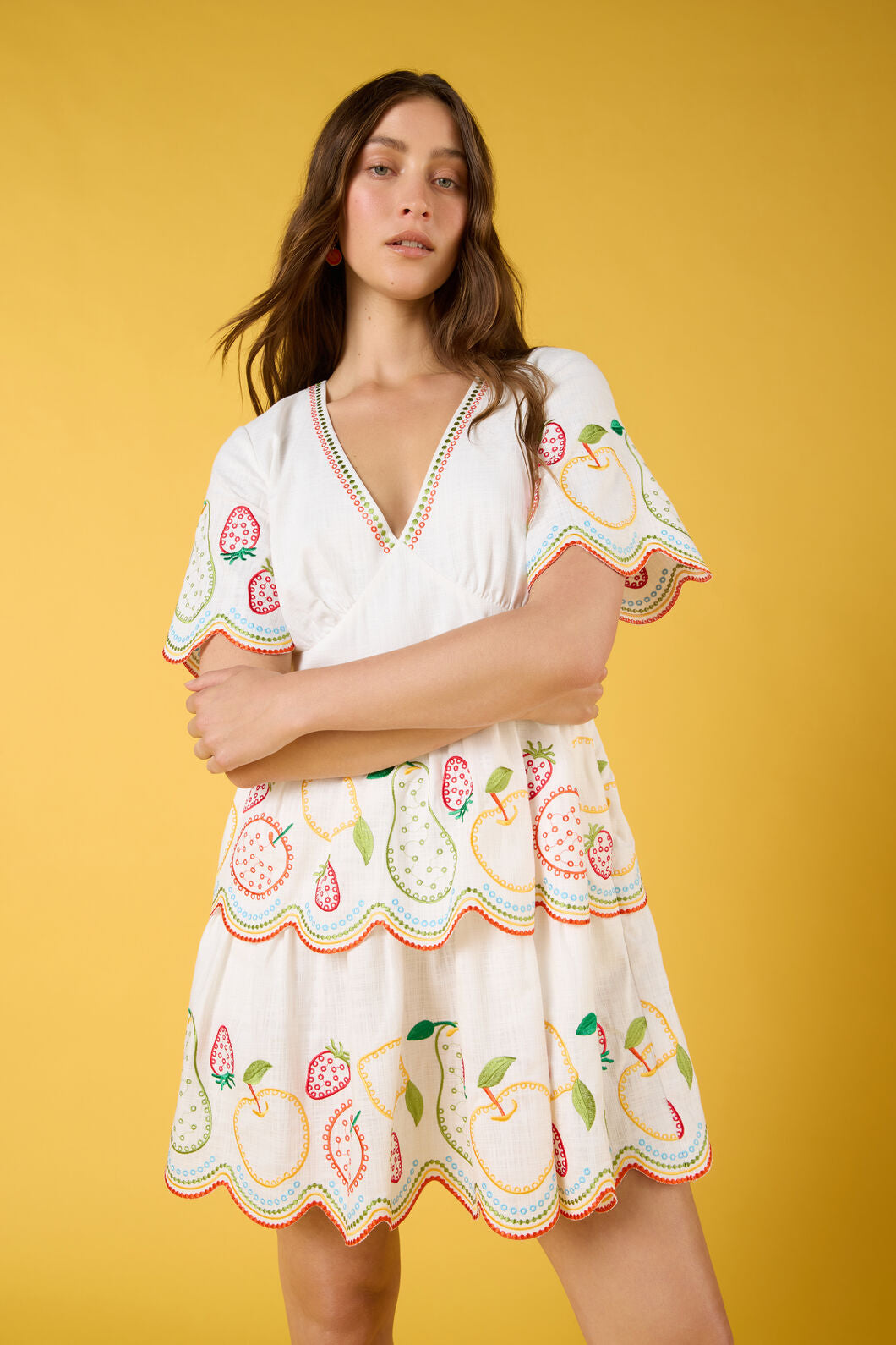 Gorman NZ - Fruity Anglaise Embroidered Dr - white