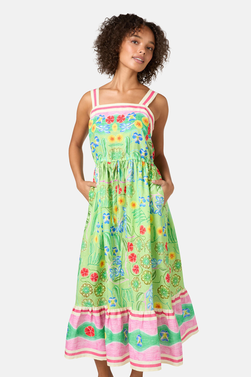 Gorman NZ - Botanica Linen Long Dress - print