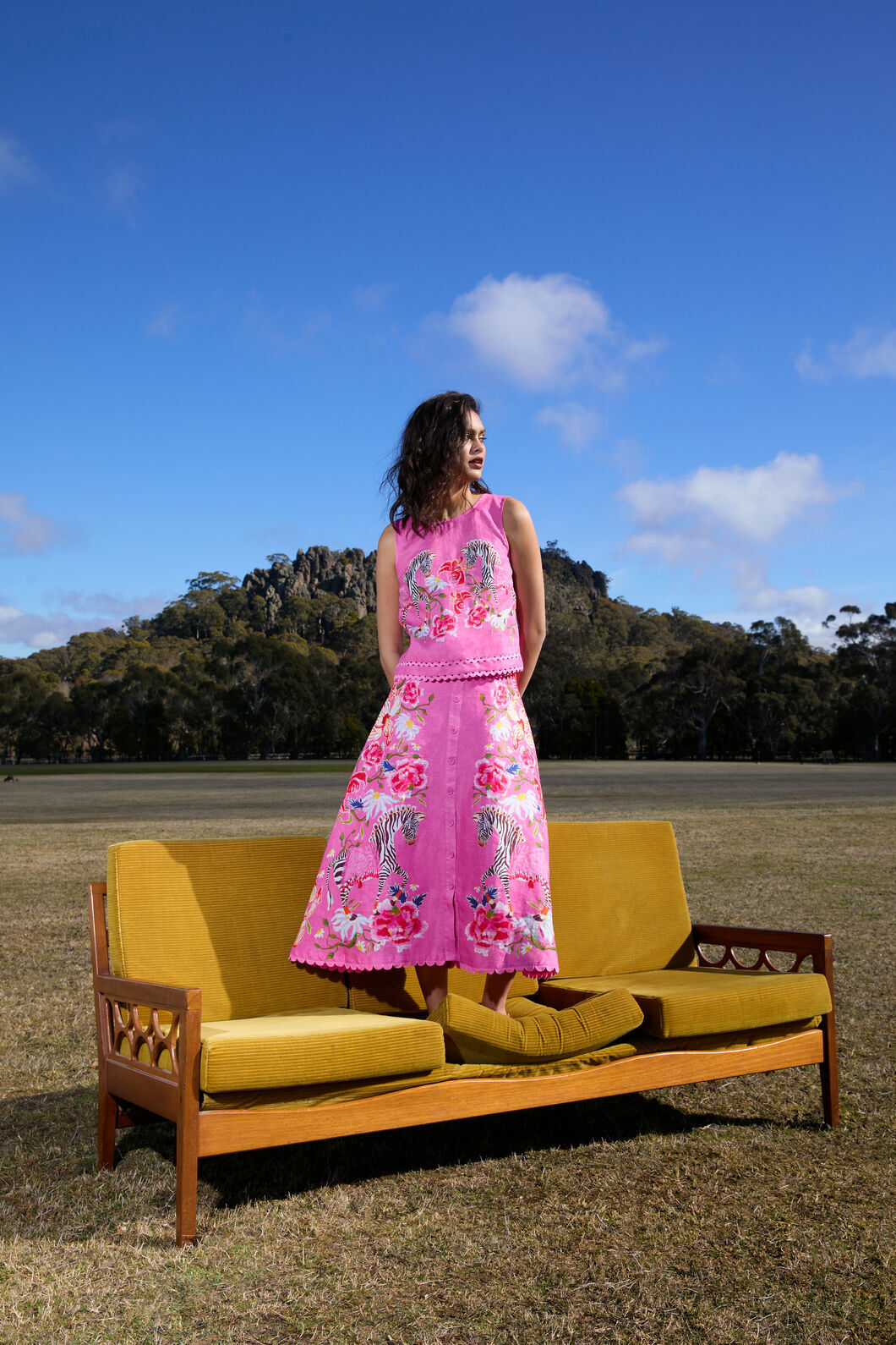 Gorman NZ - Zebra Crossing Midi Skirt - print