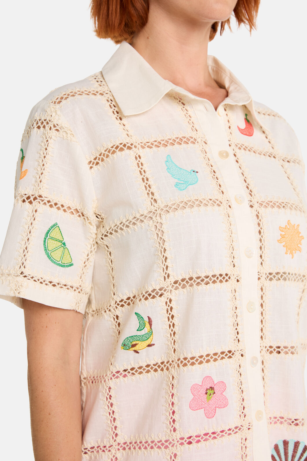 Gorman NZ - Mosaic Mile Embroidered Shirt - cream