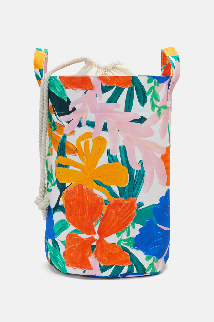 Gold Rose Floral Laundry Basket