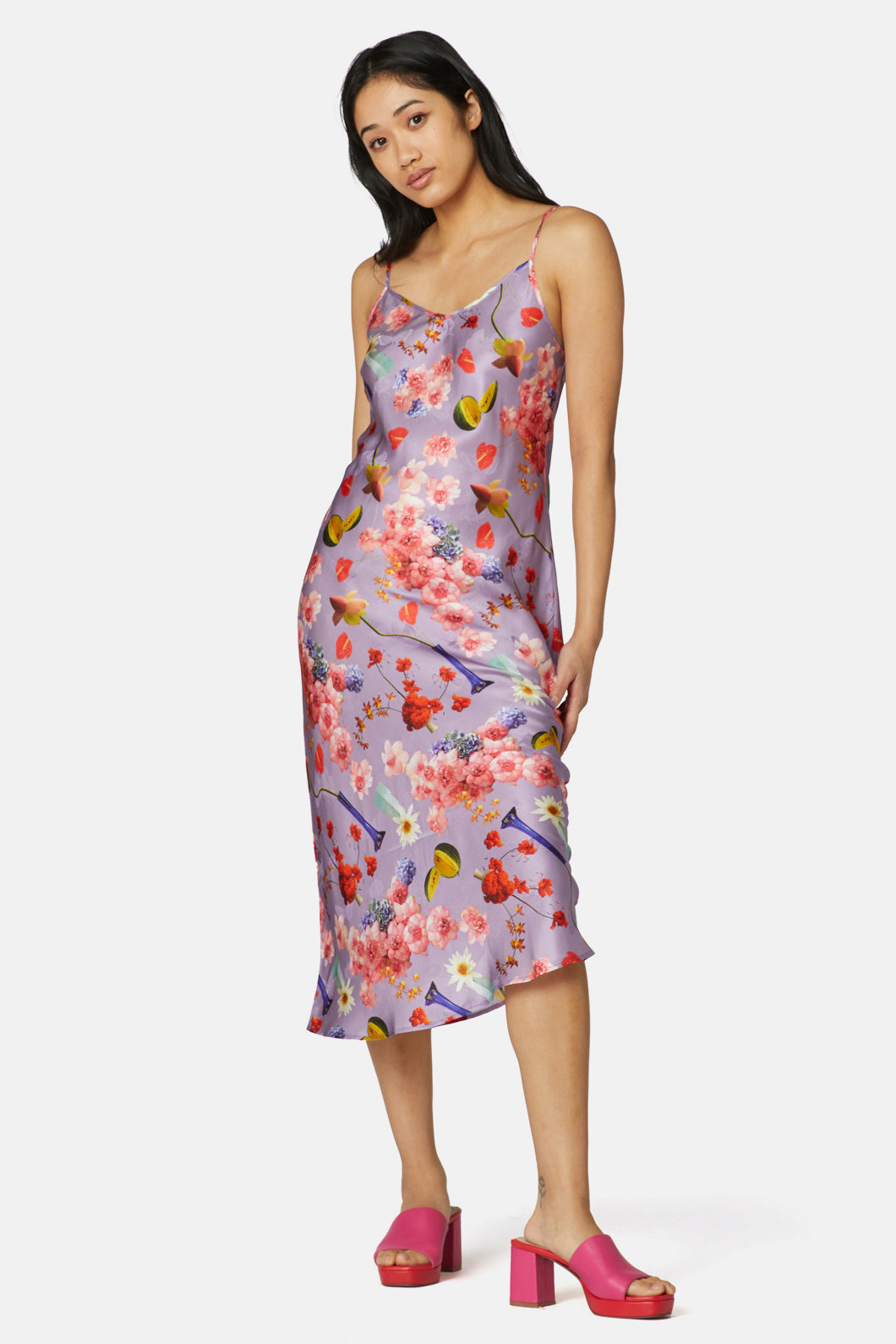 gorman silk dress Gorman Silk Garden Dress Purple Floral Pattern Size S