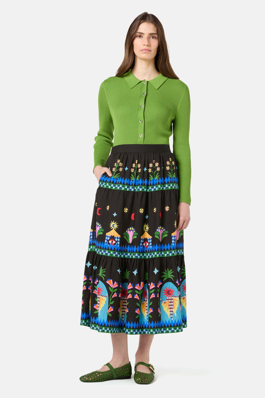Gorman NZ - Luna Cirque Midi Skirt - print