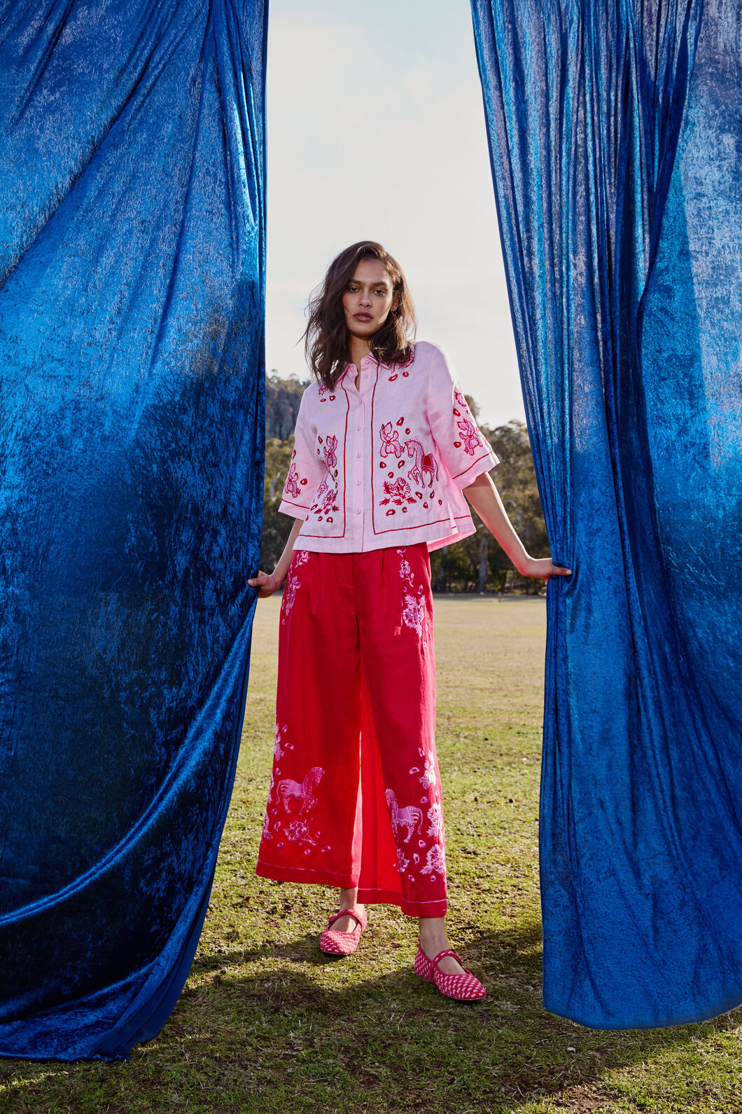 Gorman NZ - Ainslee Anglaise Pant - red