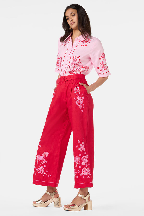 Gorman NZ - Ainslee Anglaise Pant - red