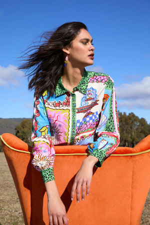 Gorman NZ - Good Fortune Placement Shirt - print