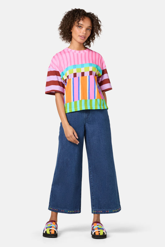 Gorman NZ - Holiday Stripe Relaxed Tee - print