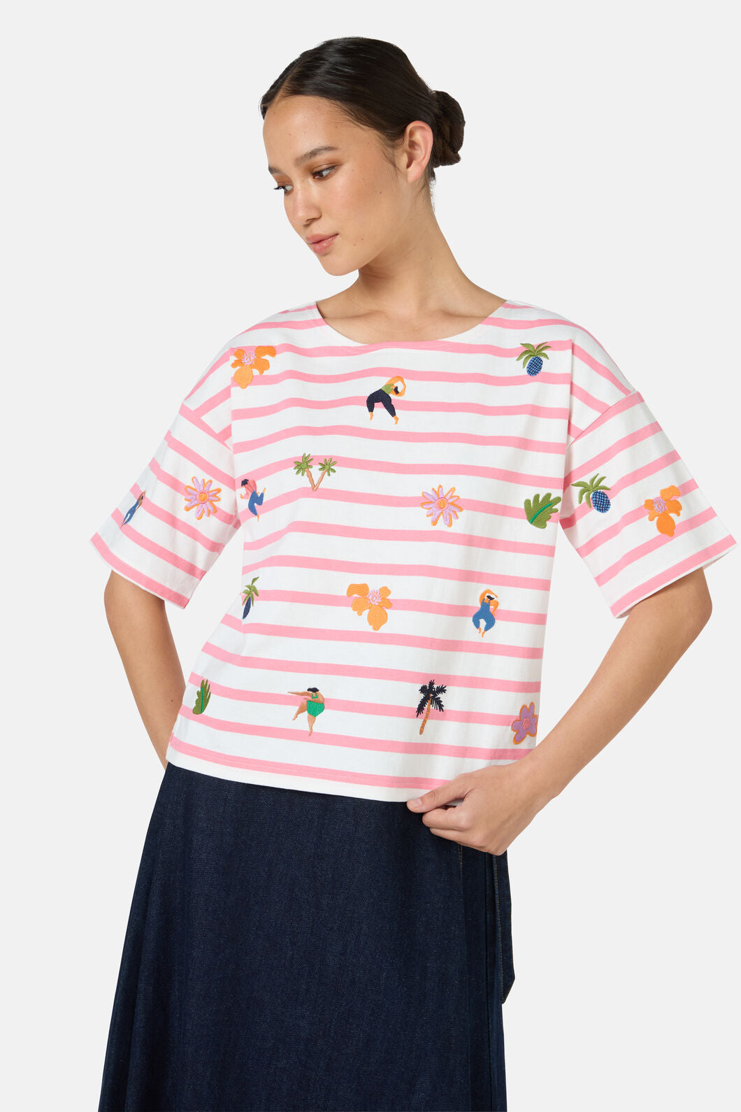 Gorman NZ - Hidden Paradise Emb Oui NonTee - stripe
