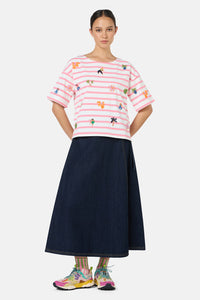 Gorman NZ - Hidden Paradise Emb Oui NonTee - stripe