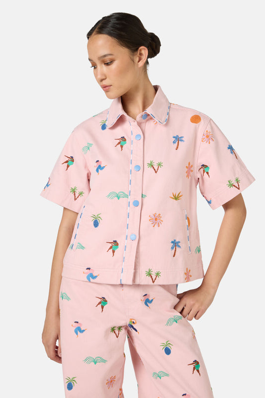 Gorman NZ - Hidden Paradise Shacket - pink