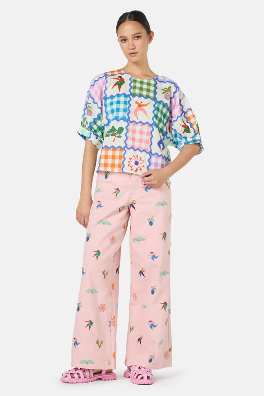 Gorman NZ - Hidden Paradise Patchwork Top - print