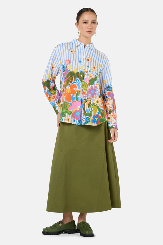 Gorman NZ - Midnight Garden Stripe Shirt - print