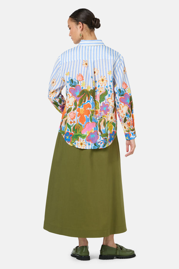 Gorman NZ - Midnight Garden Stripe Shirt - print