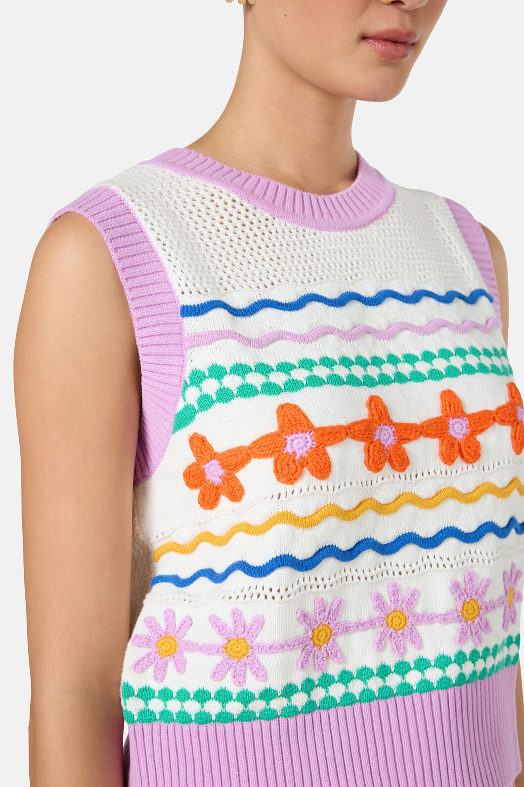 Gorman NZ - Flower Crochet Knit Vest - multi
