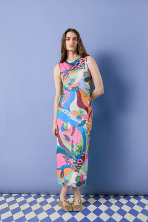 Gorman NZ - Flora Aurora Mesh Dress - print