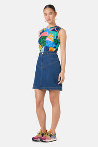 Gorman NZ - Billie Denim Mini Skirt - mid-blue