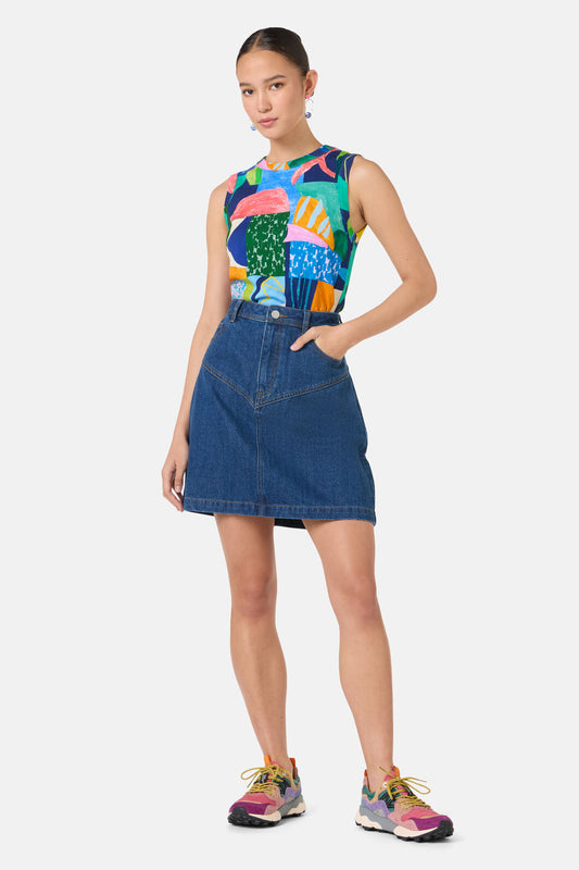 Gorman NZ - Billie Denim Mini Skirt - mid-blue