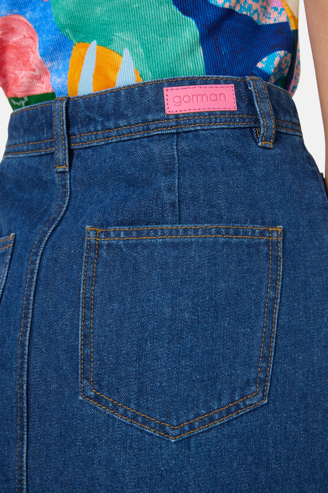 Gorman NZ - Billie Denim Mini Skirt - mid-blue