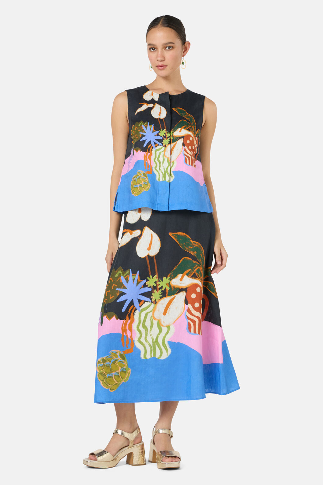 Gorman NZ - Natural Form Midi Skirt - print