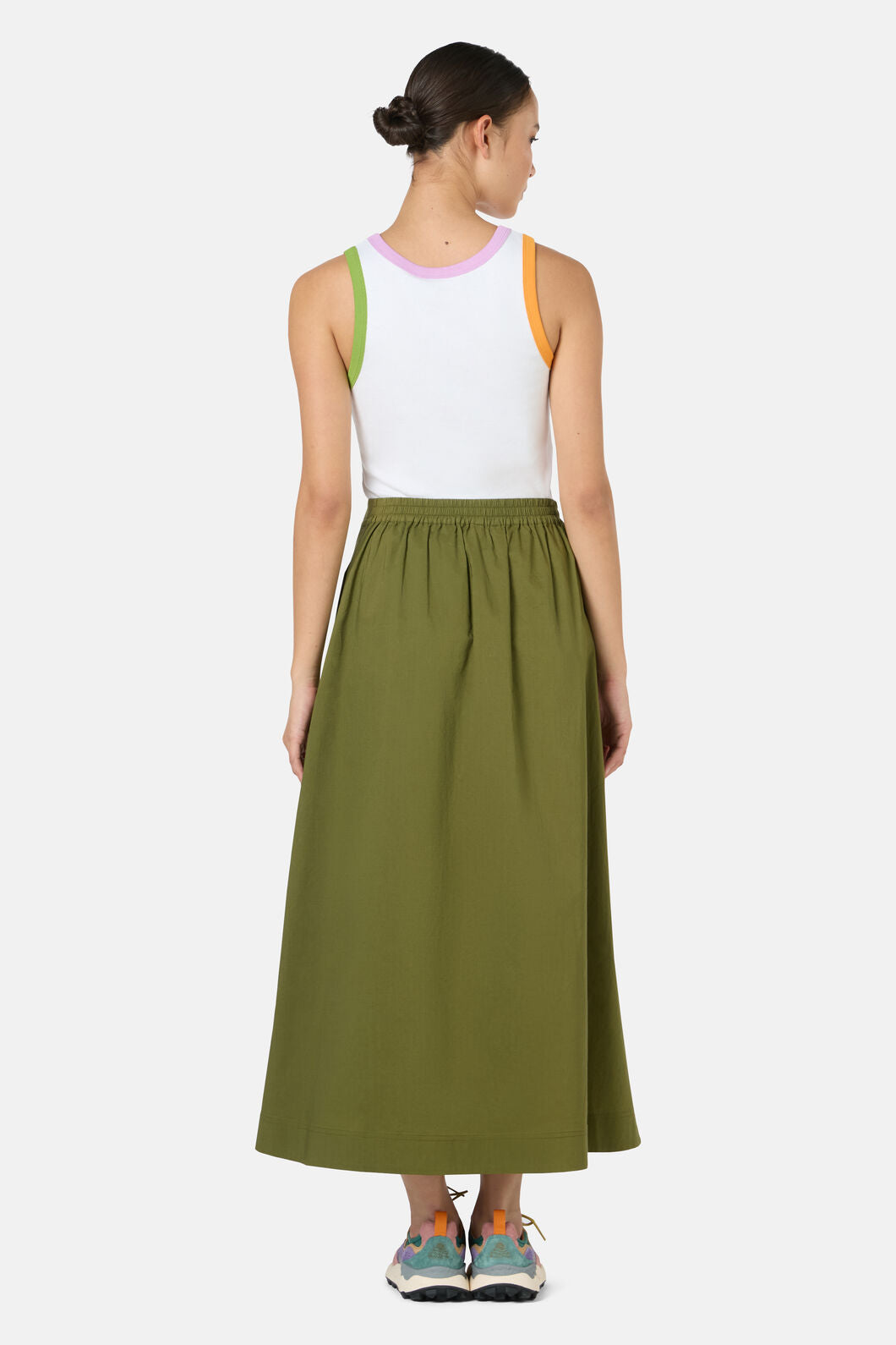 Gorman NZ - Whitney Gore Midi Skirt - khaki