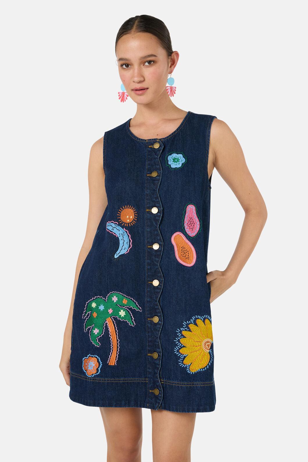 Gorman NZ - Forest Fruits Denim PinnyDress - indigo