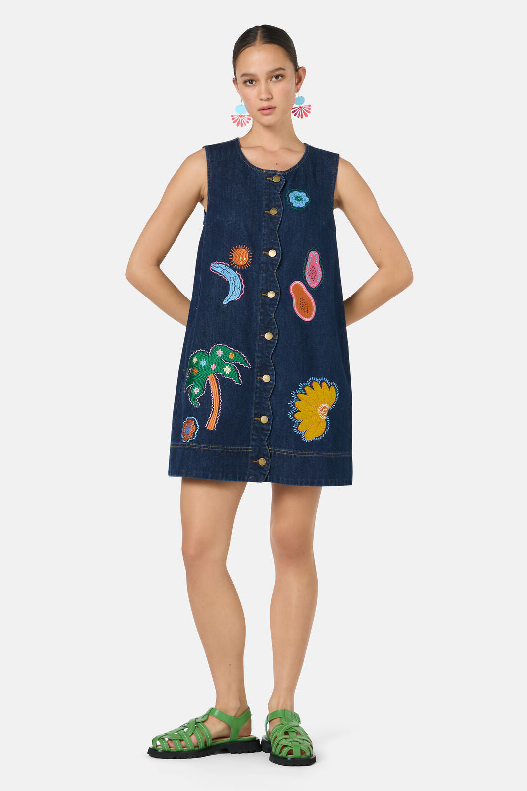 Gorman NZ - Forest Fruits Denim PinnyDress - indigo