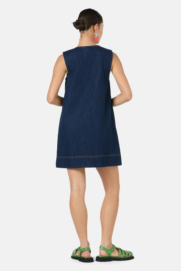 Gorman NZ - Forest Fruits Denim PinnyDress - indigo