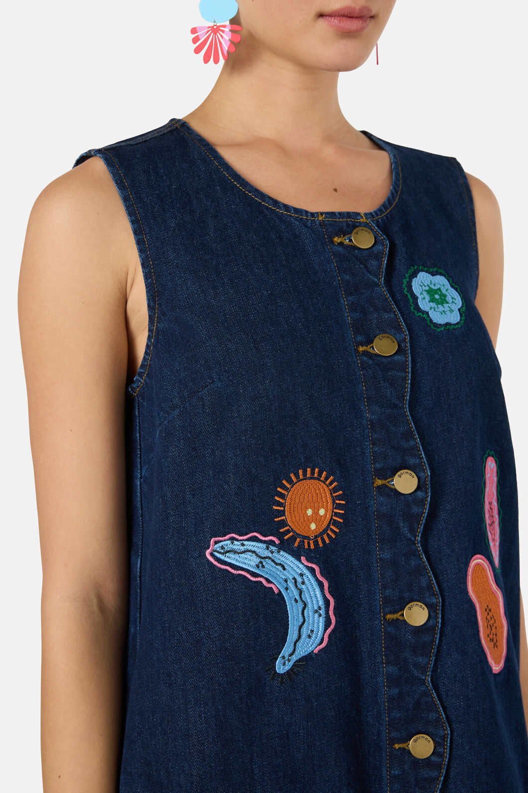 Gorman NZ - Forest Fruits Denim PinnyDress - indigo