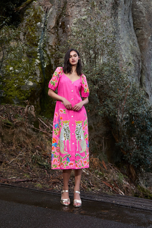 Gorman NZ - Plum Harvest Party Dress - print