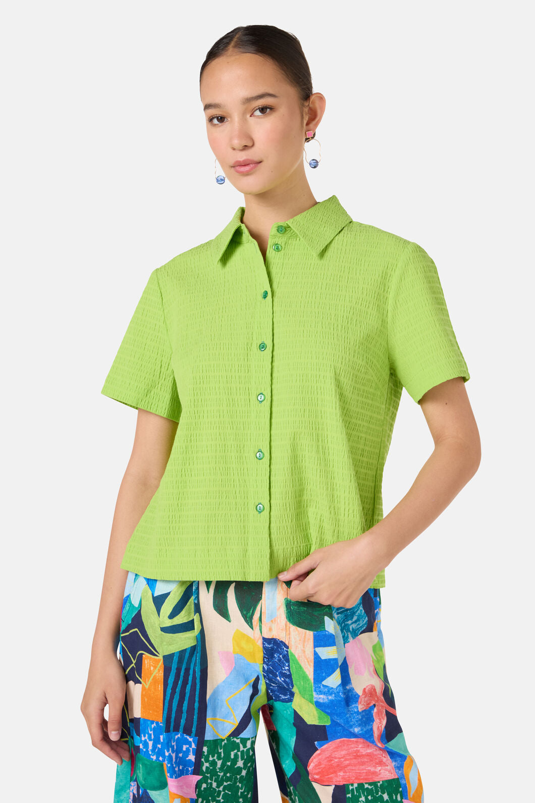 Gorman NZ - Jungle Seersucker Shirt - green