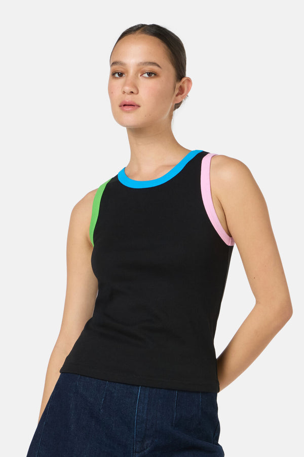 Gorman NZ - Chloe Contrast Tank - black