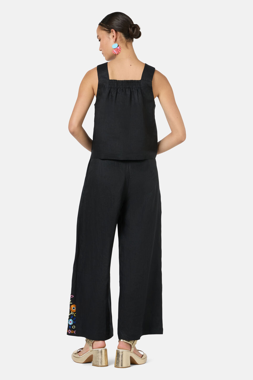 Gorman NZ - Tropic Pop Embroidered Tank - black