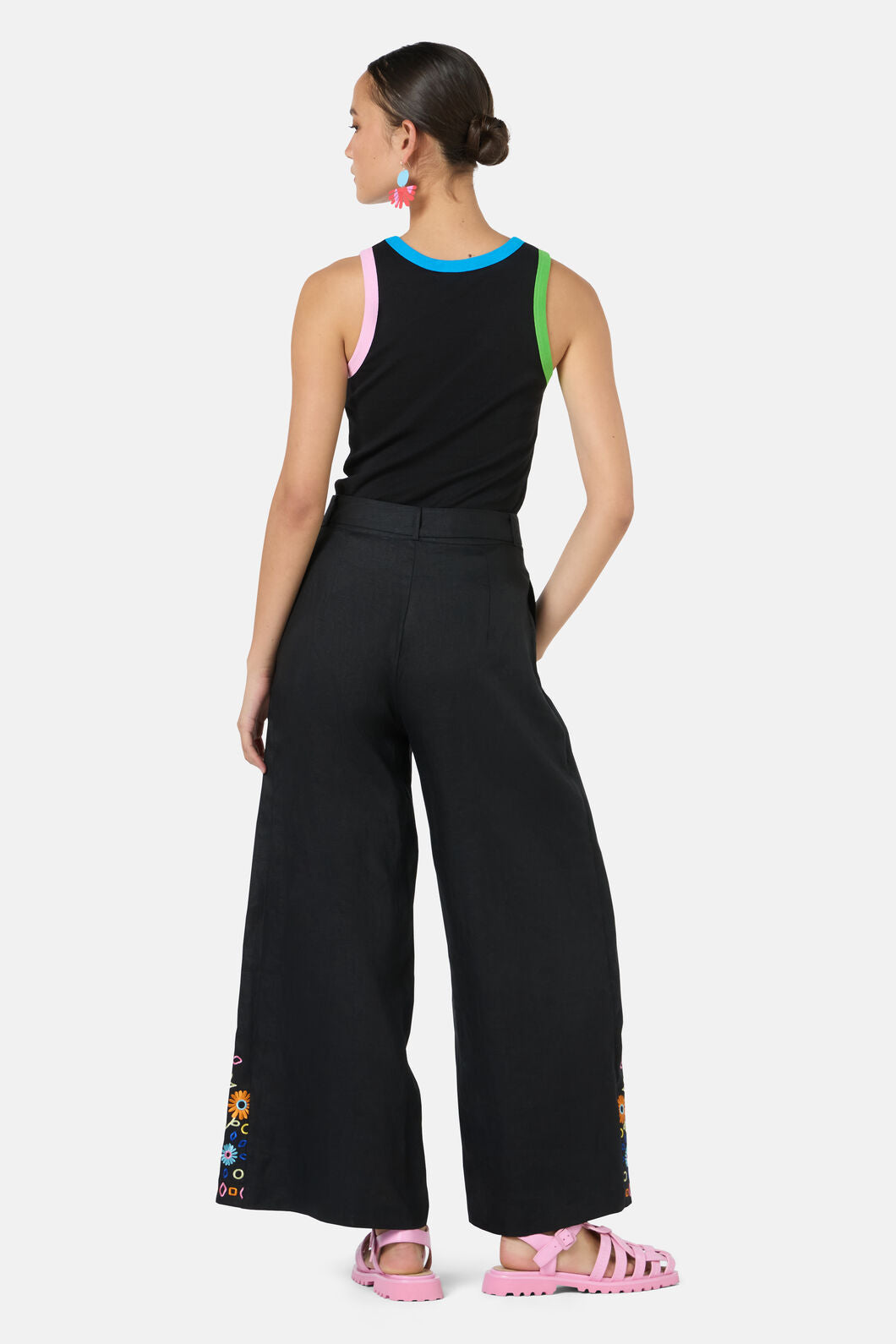 Gorman NZ - Tropic Pop Embroidered Pant - black