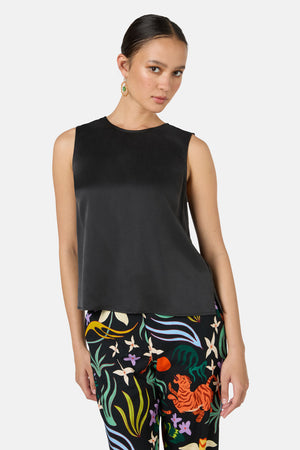 Gorman NZ - Anika Sandwashed Silk Tank - black